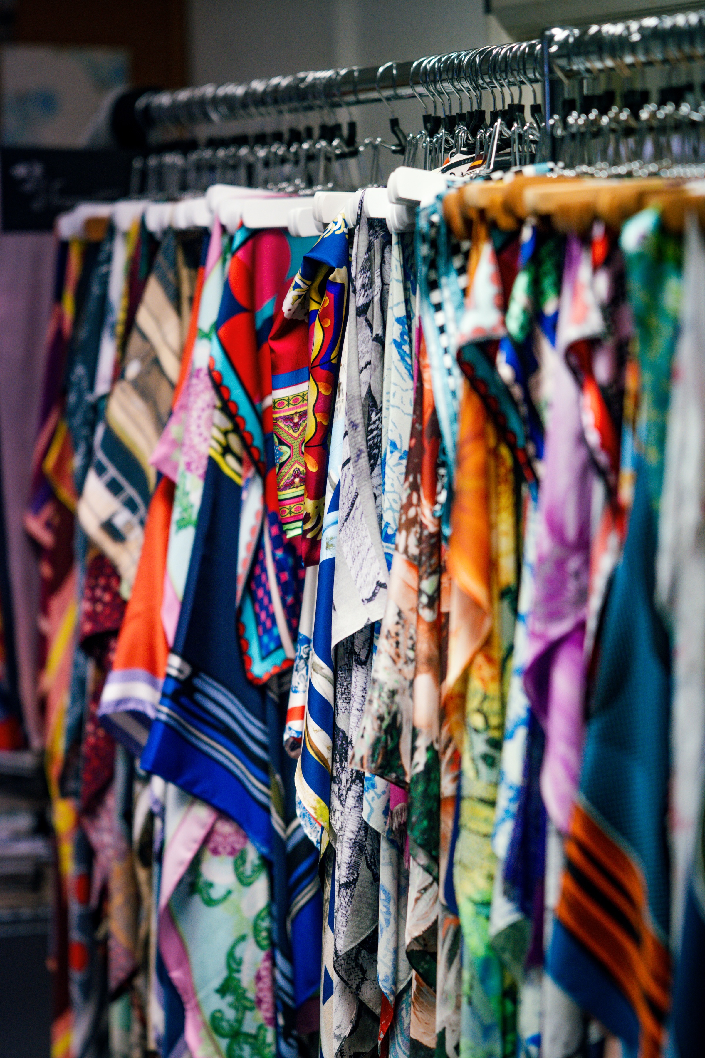 Printed cloth in the studio